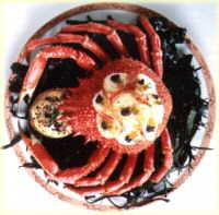 Araignée de mer d’Audierne, en carapace au caviar