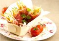 Nem de jambon sec, julienne de légumes en anchoïade