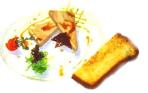 Foie Gras de Canard Mariné au Vin de Madère Malvoisie et Sauce au Miel de Lavande