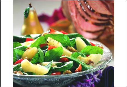 Salade de poires et épinards