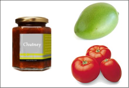 Chutney à la mangue verte et aux tomates