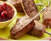 Brochettes de foie de veau, chutney aux framboises