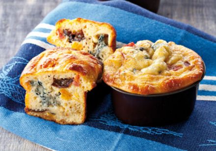 Mini muffins au Bleu d’Auvergne, chorizo et fruits moelleux