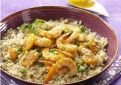 Quinoa à la noix de coco et crevettes au curry