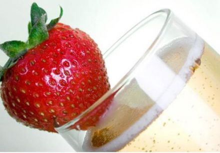 Champagne et fraises pour la Saint-Valentin
